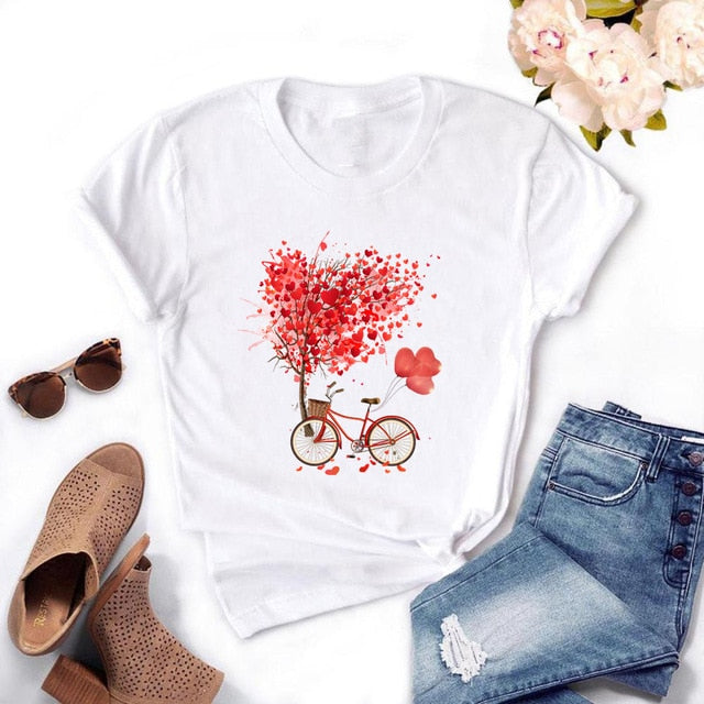 Women Bicycle Vogue Black T Shirt