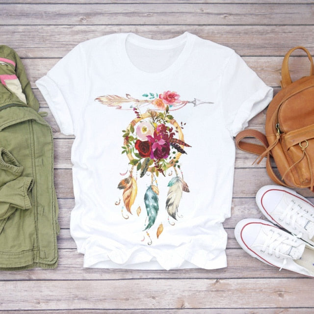 Short Sleeve Dream Feather T-shirts