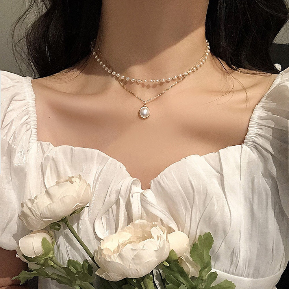 Kpop Pearl Choker Necklace